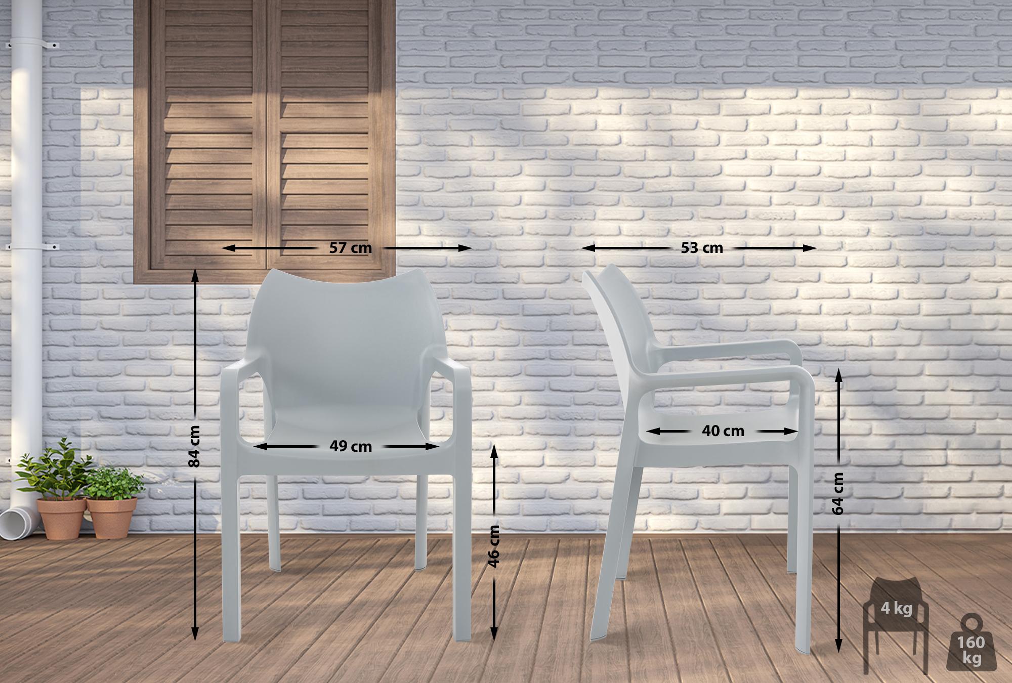 Set di 2 sedie impilabili Diva