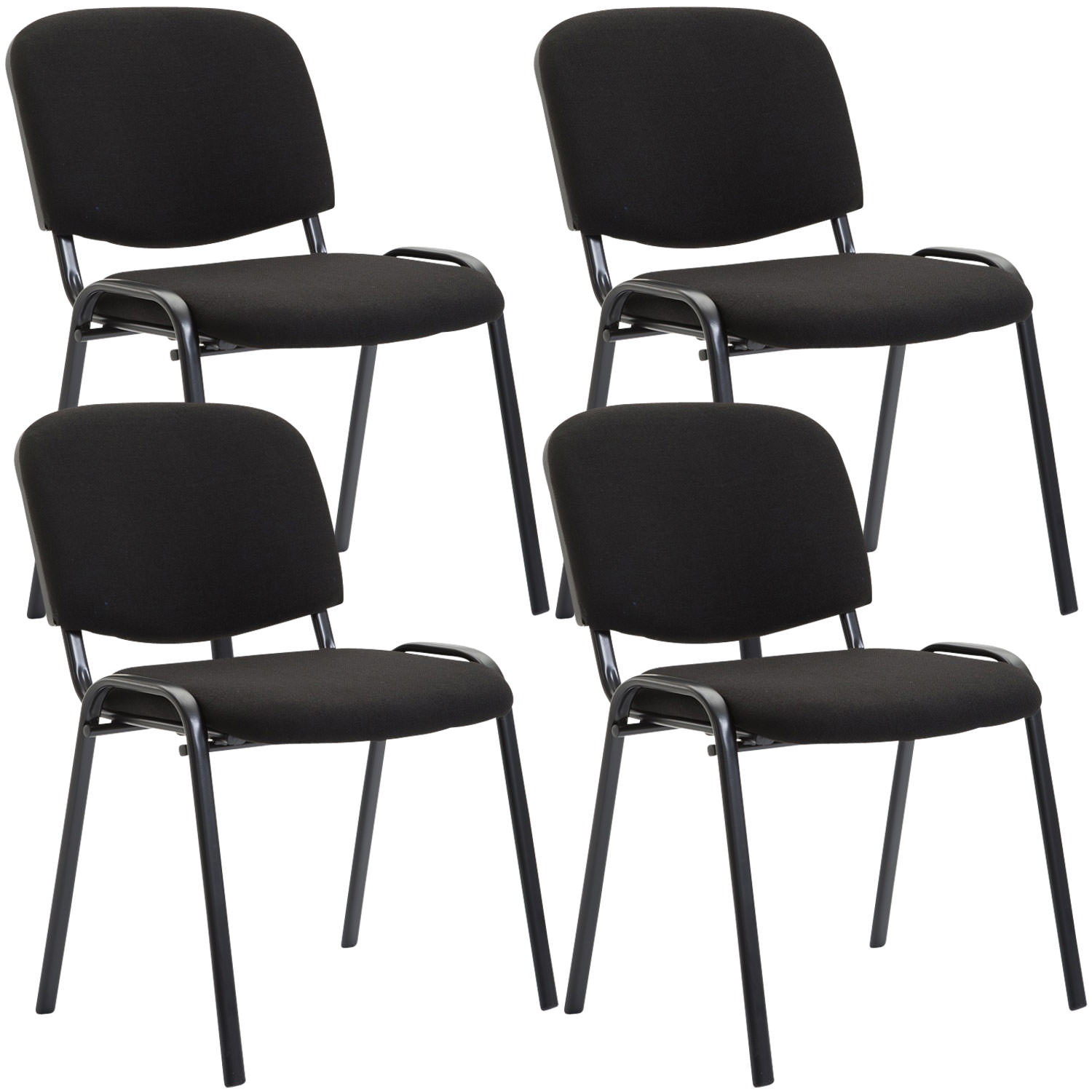 Set 4 Sedie Ufficio Visitatore Ken Imbottite In Tessuto