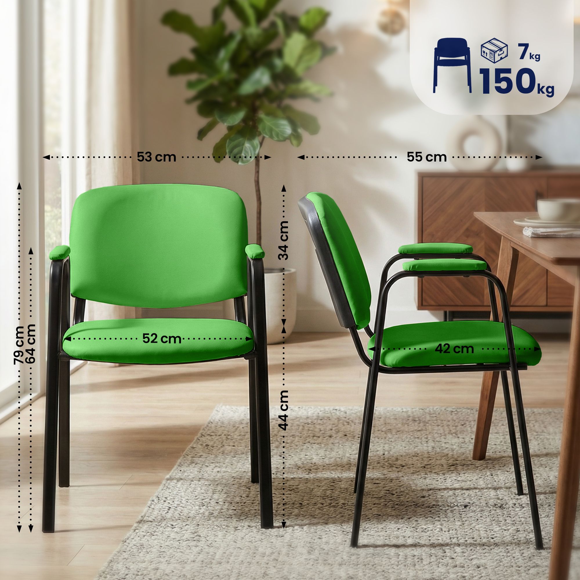 Sedia impilabile Ken Pro in ecopelle