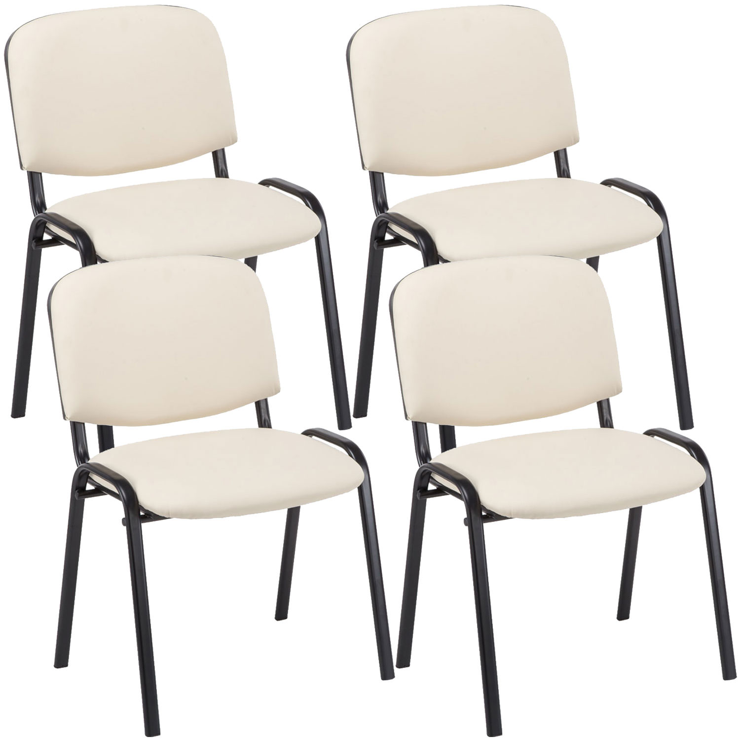 Set 4 Sedie Ufficio Ken Imbottite In Similpelle