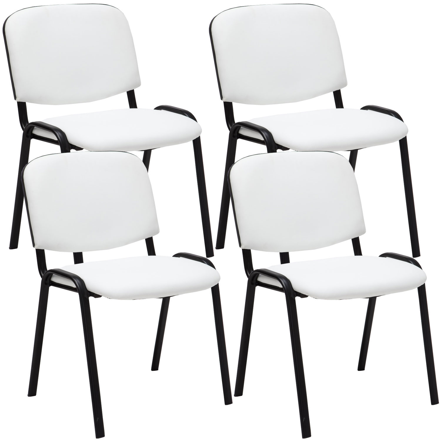 Set 4 Sedie Ufficio Ken Imbottite In Similpelle